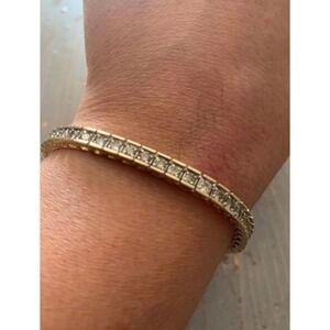 14K Gold 3.71ctw Champagne Diamond Tennis Bracelet Earth Mined Natural 7.25in